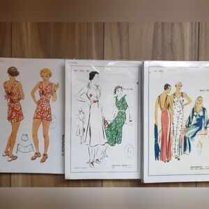 Vintage 1930's Dress Patterns, Uncut